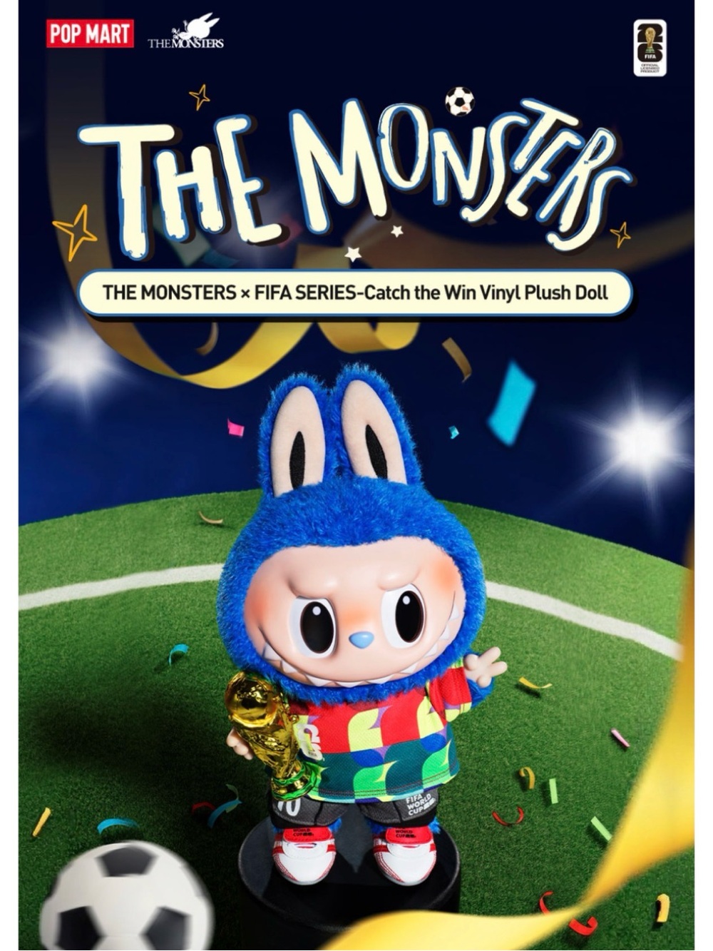 Pop Mart The Monsters FIFA Catch The Win Vinyl Plush Doll
